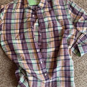 Grayers Purple and Green Casual Button Down Shirt